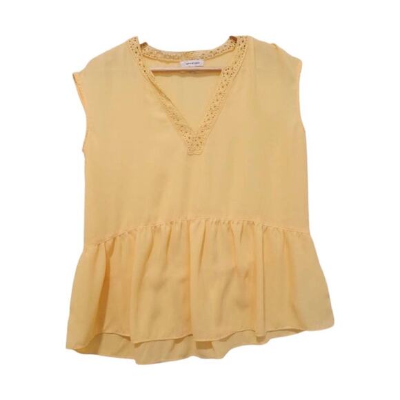 Max studio yellow sleeveless top fit and flare style - Picture 1 of 5
